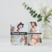 サンキューとベビー誕生発表写真 ポストカード (スタンド正面)