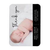 サンキューとベビー誕生発表、スクリプト文字 マグネット (縦)