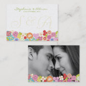 サンキューまたはテーブル座席表サマー春 プレイスカード (正面/裏面)