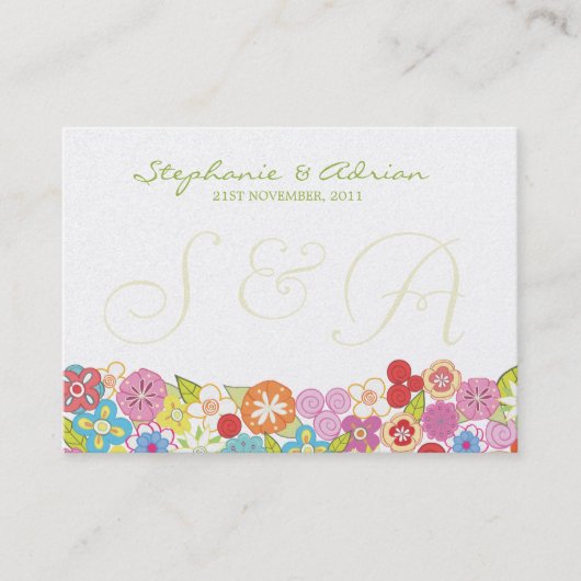 サンキューまたはテーブル座席表サマー春 プレイスカード (正面)