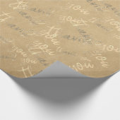 サンキューアイボリークラフト結婚金ゴールド誕生日 ラッピングペーパー (角)