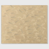 サンキューアイボリークラフト結婚金ゴールド誕生日 ラッピングペーパー (フラット)