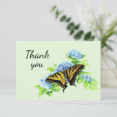 サンキューアジサイ蝶ガーデン自然アート サンキューカード (スタンド正面)