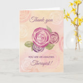 サンキューアメージングセラピスト水彩バラ カード (黄色い花)