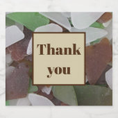 サンキューアースートーン写真ビーチ感謝していシーグラス ビールラベル (シングルラベル)