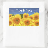 サンキューイエローサンフラワーグリーティングステッカーラベル 長方形シール (バッグ)
