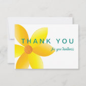 サンキューイエローデイジーアクアブルー サンキューカード (正面)