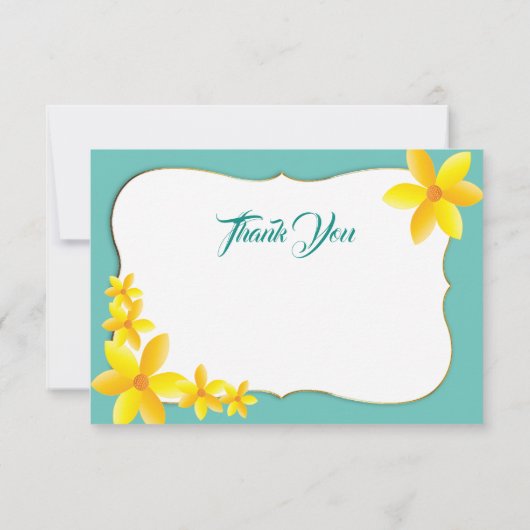 サンキューイエローデイジーアクアブルー サンキューカード (裏面)