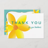 サンキューイエローデイジーアクアブルー サンキューカード (正面/裏面)