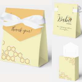 サンキューイエローハニカムビーベビーシャワー フェイバーボックス