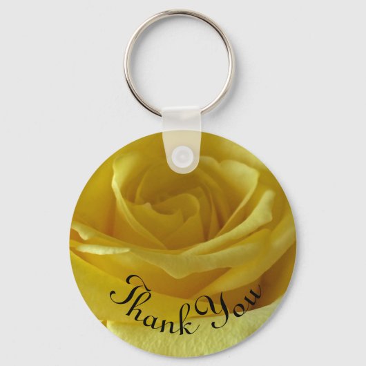 サンキューイエローローズフォトパステルガーデンフラワー キーホルダー (正面)
