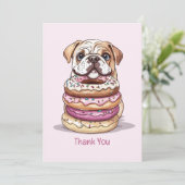サンキューイングリッシュ誕生日ブルドッグ サンキューカード (スタンド正面)