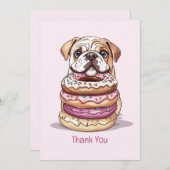 サンキューイングリッシュ誕生日ブルドッグ サンキューカード (正面/裏面)