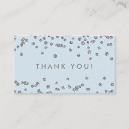 サンキューインサートシルバーグリッター紙吹雪アイスブルー エンクロージャーカード