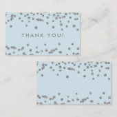 サンキューインサートシルバーグリッター紙吹雪アイスブルー エンクロージャーカード (正面/裏面)