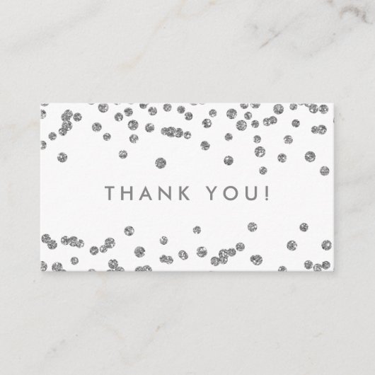 サンキューインサートシルバーグリッター紙吹雪白 エンクロージャーカード (正面)