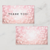 サンキューインサートバラ赤面ピンクグリッターライト エンクロージャーカード (正面/裏面)