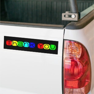 サンキューインレインボー文字 バンパーステッカー