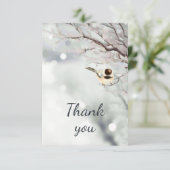 サンキューウィンター霜の降りたツリー《鳥》アメリカゴガラバードアート サンキューカード (スタンド正面)