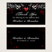 サンキューウェディングカードハロウィーン血(ばちゃばちゃ)跳ねる (正面&裏面)