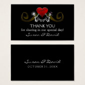 サンキューウェディングカード – スケルトン保持ハート (正面&裏面)