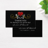 サンキューウェディングカード – スケルトン保持ハート (デスク)