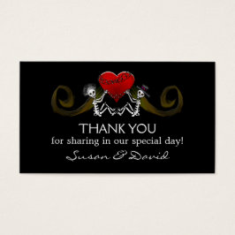 サンキューウェディングカード – スケルトン保持ハート