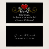 サンキューウェディングカード – スケルトン保持ハート (正面&裏面)