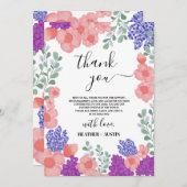 サンキューウェディングフラワーウォーターカラー 招待状 (正面/裏面)