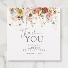サンキューウォーエレガントターカラーフラワーズブライダルシャワー フェイバータグ