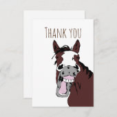 サンキューウォーターおもしろいカラーホース笑い自然アート サンキューカード (正面/裏面)