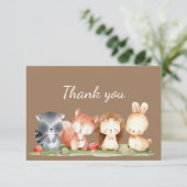 サンキューウォーターカラーウッドランドアニマルアート サンキューカード (スタンド正面)