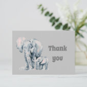 サンキューウォーターカラーエレファントファミリー サンキューカード (スタンド正面)