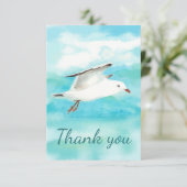 サンキューウォーターカラーカモメGulls鳥獣 サンキューカード (スタンド正面)
