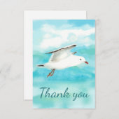 サンキューウォーターカラーカモメGulls鳥獣 サンキューカード (正面/裏面)