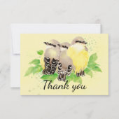 サンキューウォーターカラーキングバードファミリーアート サンキューカード (正面)