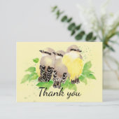 サンキューウォーターカラーキングバードファミリーアート サンキューカード (スタンド正面)