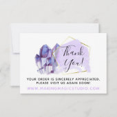 サンキューウォーターカラークリスタル&金ゴールドボーホカード 招待状 (正面)