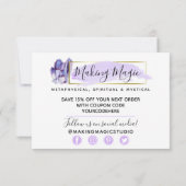 サンキューウォーターカラークリスタル&金ゴールドボーホカード 招待状 (裏面)