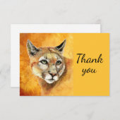 サンキューウォーターカラークーガープーママウンテンライオン サンキューカード (正面/裏面)