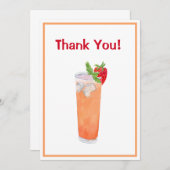 サンキューウォーターカラーサマーピーチドリンク サンキューカード (正面/裏面)