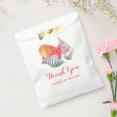 サンキューウォーターカラーシーシェルビーチ結婚式 フェイバーバッグ (封をした状態)