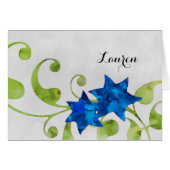 サンキューウォーターカラースターフローラデザインブルー (正面横)