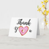 サンキューウォーターカラーハートドーナツ カード (黄色い花)