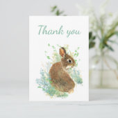 サンキューウォーターカラーバニーラビット空白のの内側 サンキューカード (スタンド正面)