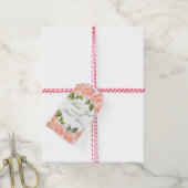 サンキューウォーターカラーバラブライダルシャワー ギフトタグ (より糸付き)