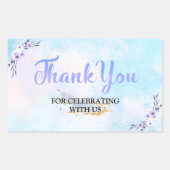 サンキューウォーターカラーパステル 長方形シール (正面)