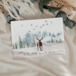 サンキューウォーターカラーフォレストディアー カード