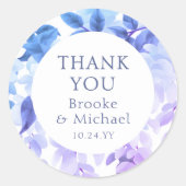 サンキューウォーターカラーフジ結婚テリア ラウンドシール (正面)