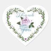 サンキューウォーターカラーフローラブルーマカロンベーカリー ハートシール (正面)